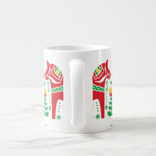 Mug Motif floral de gens de cheval de Dala de Suédois