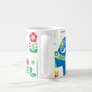 Mug Motif floral de gens de cheval de Dala de Suédois