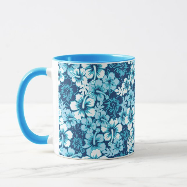 Mug Motif floral de ketmie de surf (Gauche)