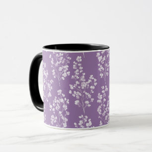 Mug Motif floral de lavande lilas féminin
