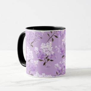 Mug Motif floral de lilas lavande féminin