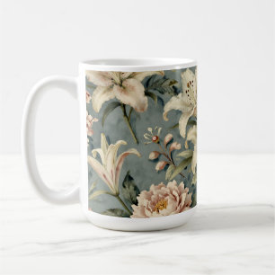 Mug Motif floral de lys pivoine vintage