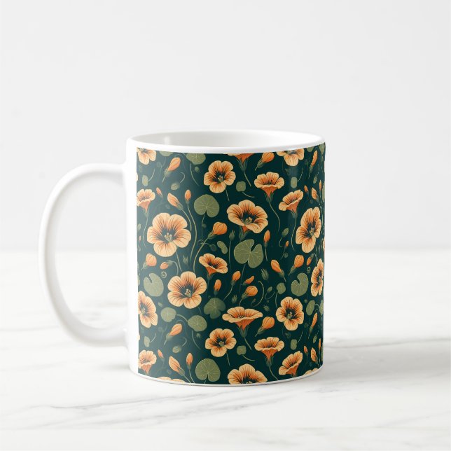 Mug Motif floral de Nasturtium actif (Gauche)