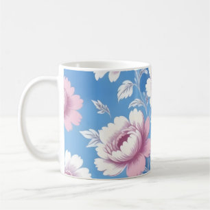 Mug Motif floral de pivoine rose
