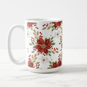 Mug Motif floral de Poinsettia d'hiver élégant