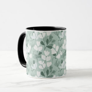 Mug Motif floral de sauge à feuille verte claire scand