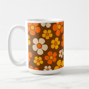 Mug Motif floral de style rétro des années 1960 