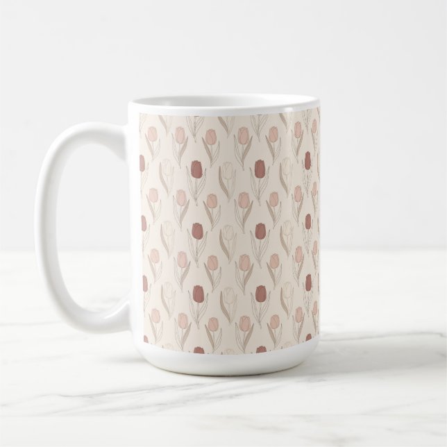 Mug Motif floral de tulipe moderne (Gauche)