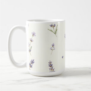 Mug Motif floral délicat de lavande à l'aquarelle