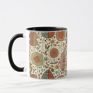 Mug Motif floral d'été fait de feuille