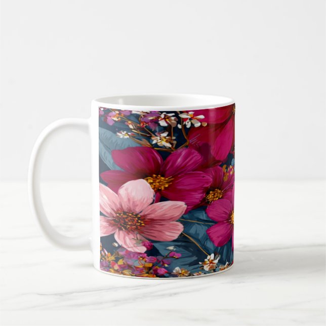 Mug Motif floral éclatant vibrant (Gauche)