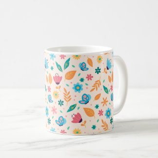 Mug Motif floral et papillon