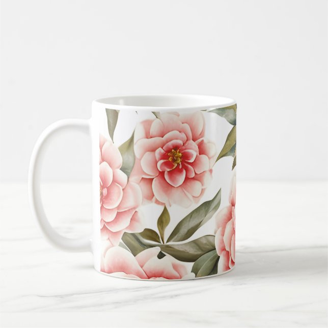 Mug Motif Floral Fleurs de Camellia (Gauche)