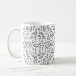 Mug Motif floral gris minimaliste