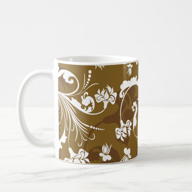 Mug Motif floral incomparable. abstrait, art, arrière  (Gauche)