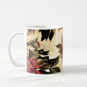 Mug Motif floral incomparable avec roses rouge et oran