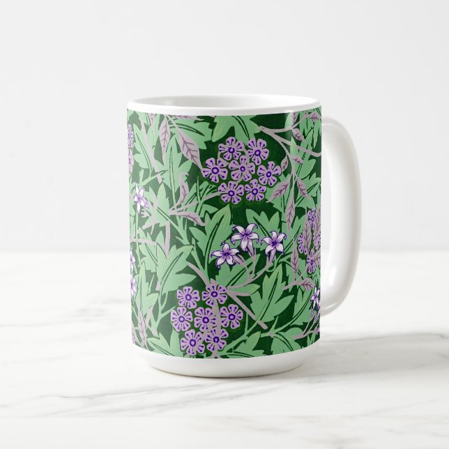 Mug Motif floral lilas et vert (Devant droit)