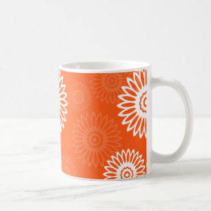 Mug Motif floral minimaliste tangerine orange margueri