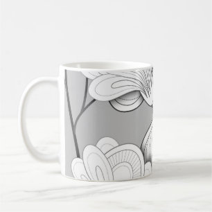 Mug Motif Floral Monochrome Sans Seamless. Flo tiré à