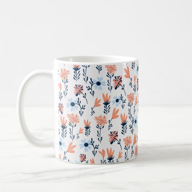 Mug Motif floral naturel, fleurs abstraites  (Gauche)