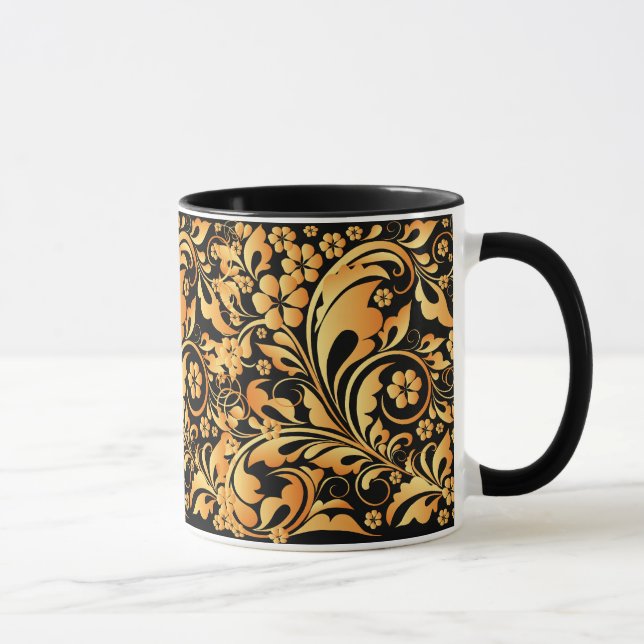 Mug motif floral or (Droite)