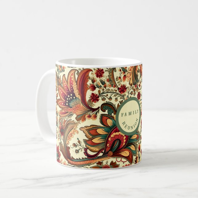 Mug Motif Floral Paisley d'inspiration médiévale (Devant gauche)