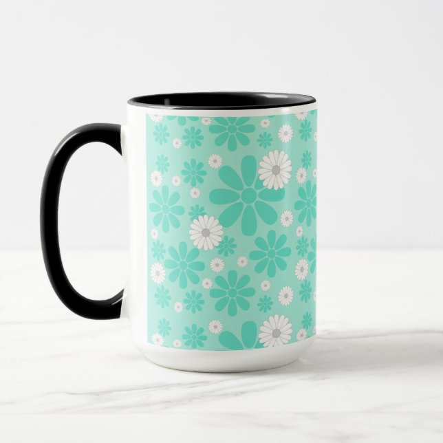Mug Motif Floral Pastel MINT (Gauche)