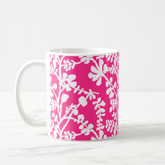 Mug Motif Floral rose et blanc (Gauche)