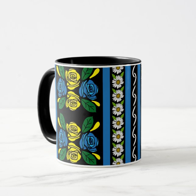 Mug Motif floral Roses et Châteaux (Devant gauche)