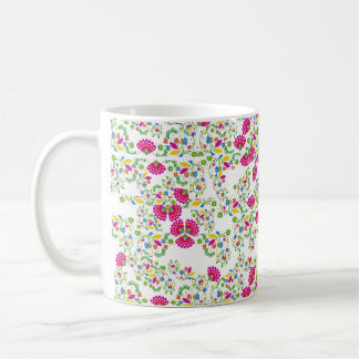 Mug Motif floral rouge et blanc