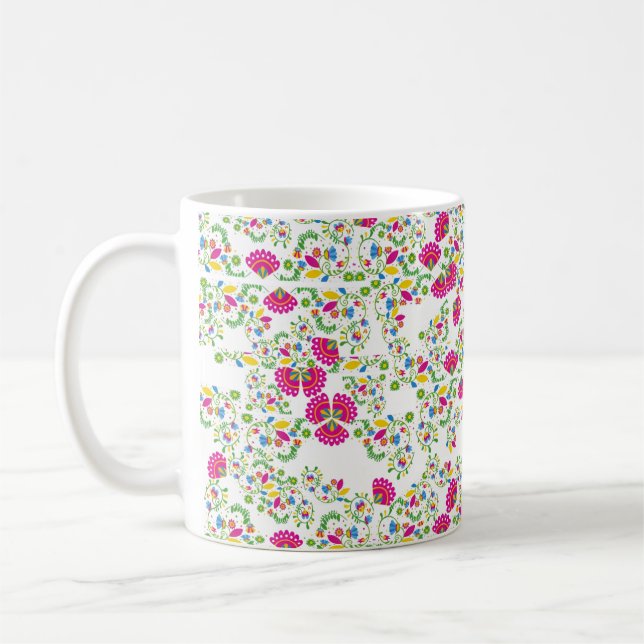 Mug Motif floral rouge et blanc (Gauche)
