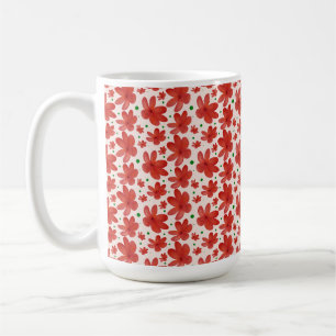 Mug Motif floral rouge sans couture Fleur rétro mignon