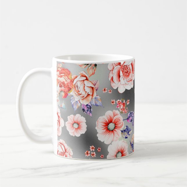 Mug Motif floral sans couture, avec design fleur migno (Gauche)
