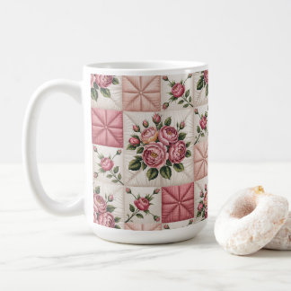 Mug Motif floral sans couture, motif de roses sans cou