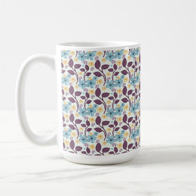 Mug  Motif floral sans couture | Style vintage  (Gauche)