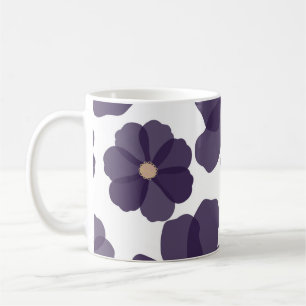 Mug Motif floral sans soudure avec cos violet dessiné