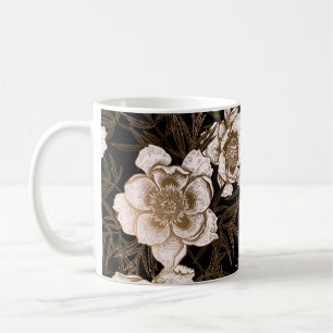 Mug Motif floral sans soudure. Jardin fleurs pivoines