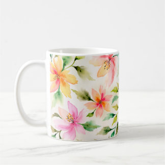 Mug Motif floral style peinture aquarelle