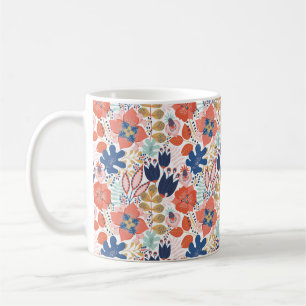 Mug Motif floral transparent sur blanc. backgro Abstra