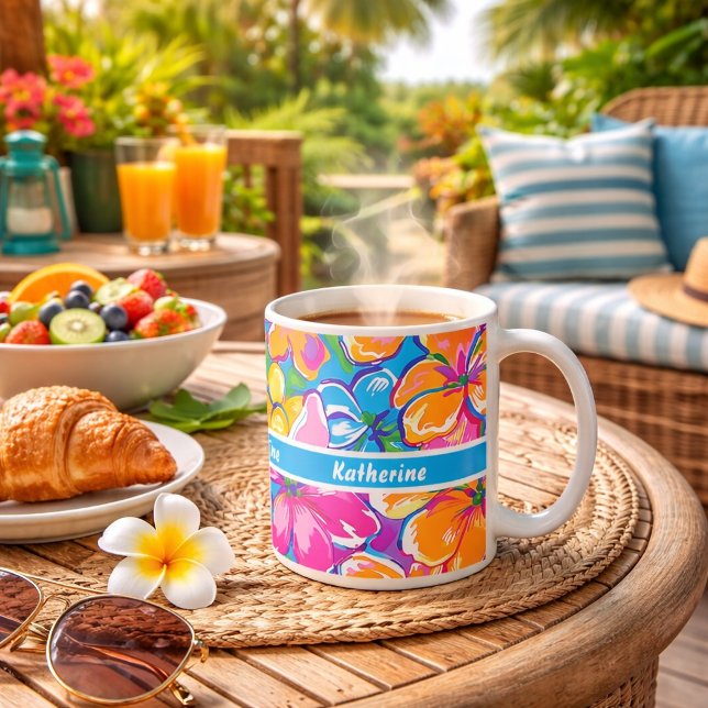 Mug Motif floral tropical coloré (Créateur téléchargé)