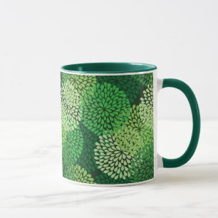 Mug Motif floral vert