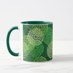 Mug Motif floral vert