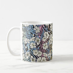 Mug Motif floral Vintage sans couture. Champ Fleurs su
