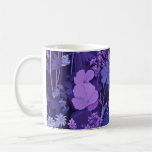 Mug Motif floral violet délicat 🌸 sur fond sombre