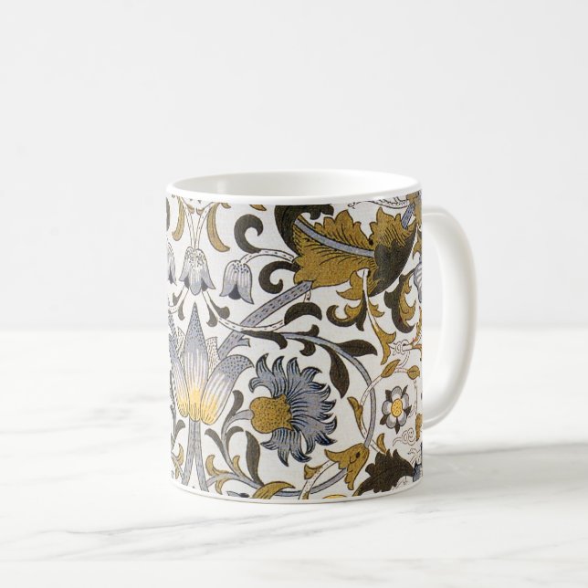 Mug Motif floral William Morris Lodden : bleu or  (Devant droit)