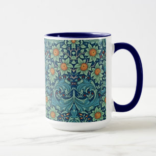Mug Motif floral William Morris Rouge Jaune bleu vert
