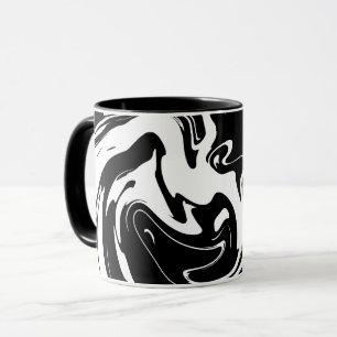 Mug Motif fluide abstrait noir et blanc