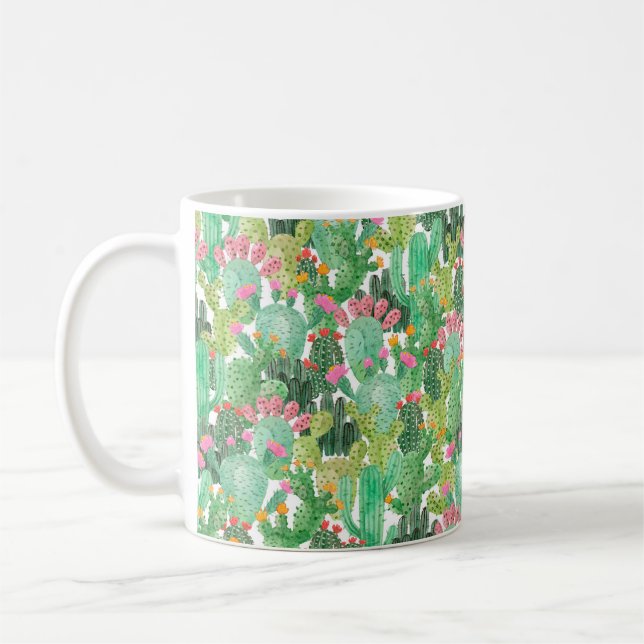 Mug Motif fluide cactus aquarelle (Gauche)