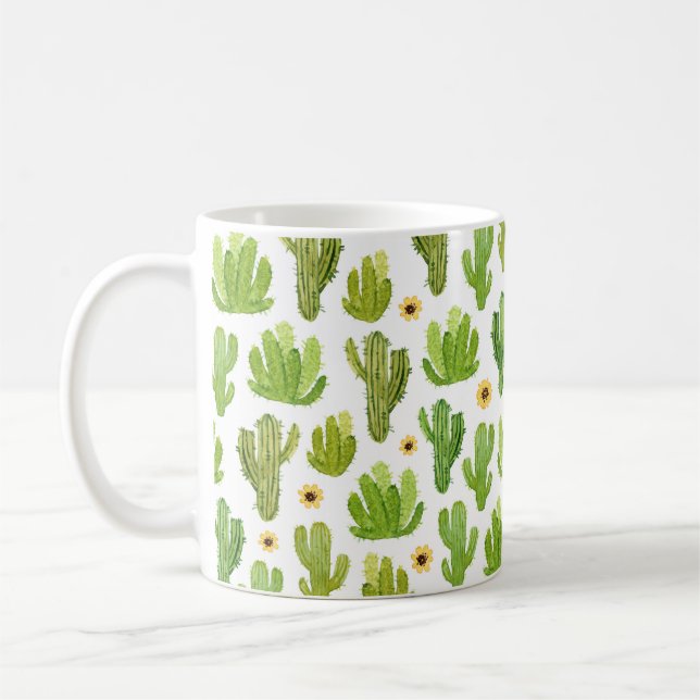 Mug Motif fluide cactus aquarelle (Gauche)