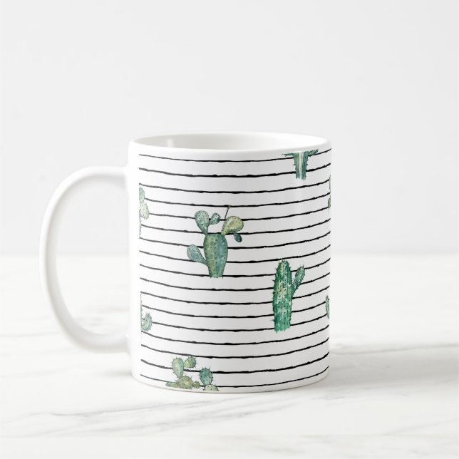 Mug Motif fluide cactus aquarelle (Gauche)